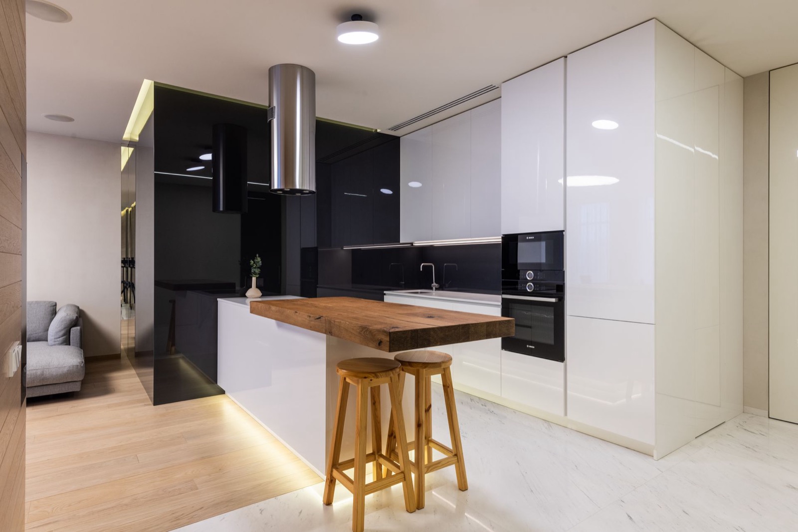 Full kitchen with stove, refrigerator, and dishwasher, similar to the layout in Apple Mountain's 2 bedroom apartments