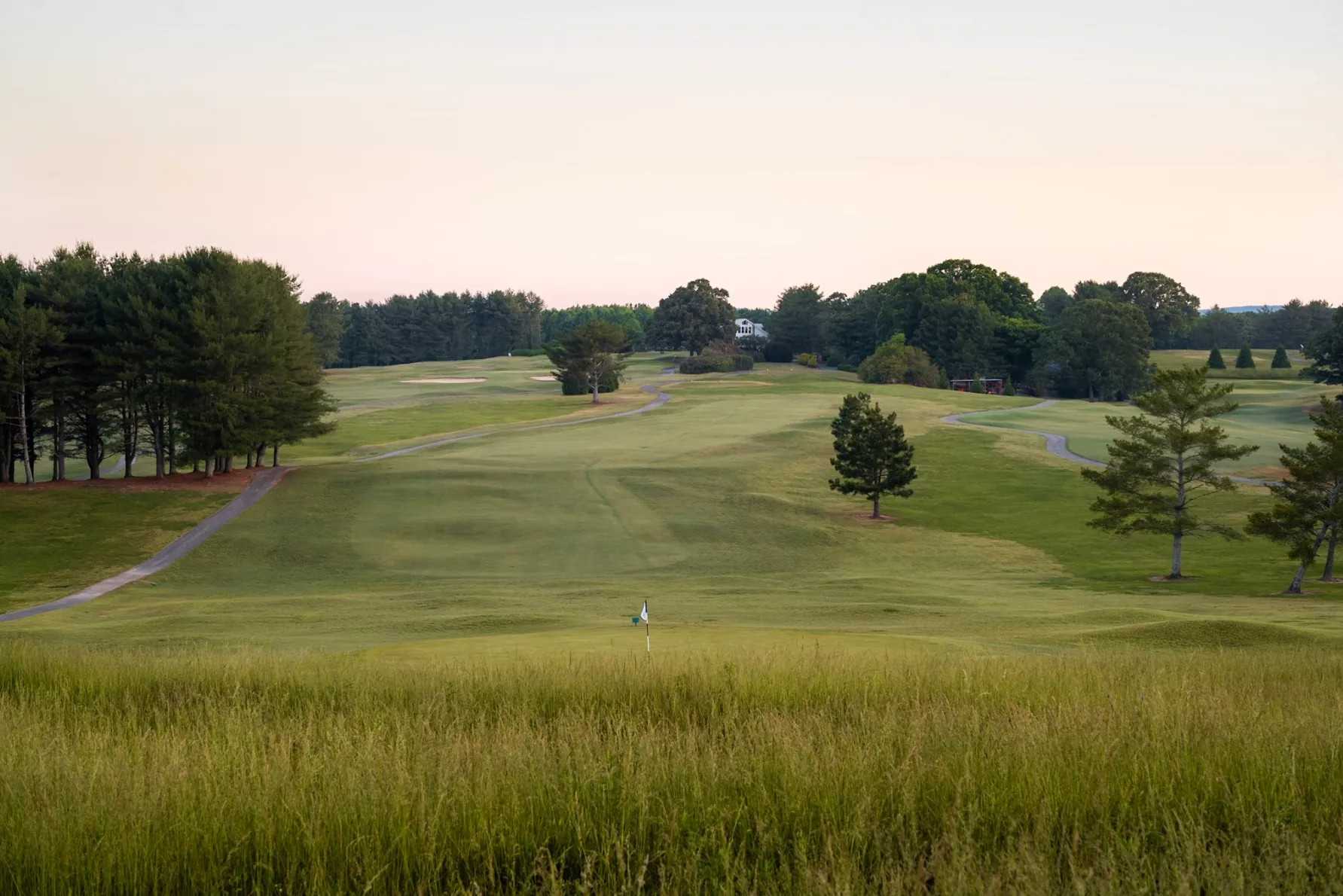 Apple Mountain golf course fairway at dusk