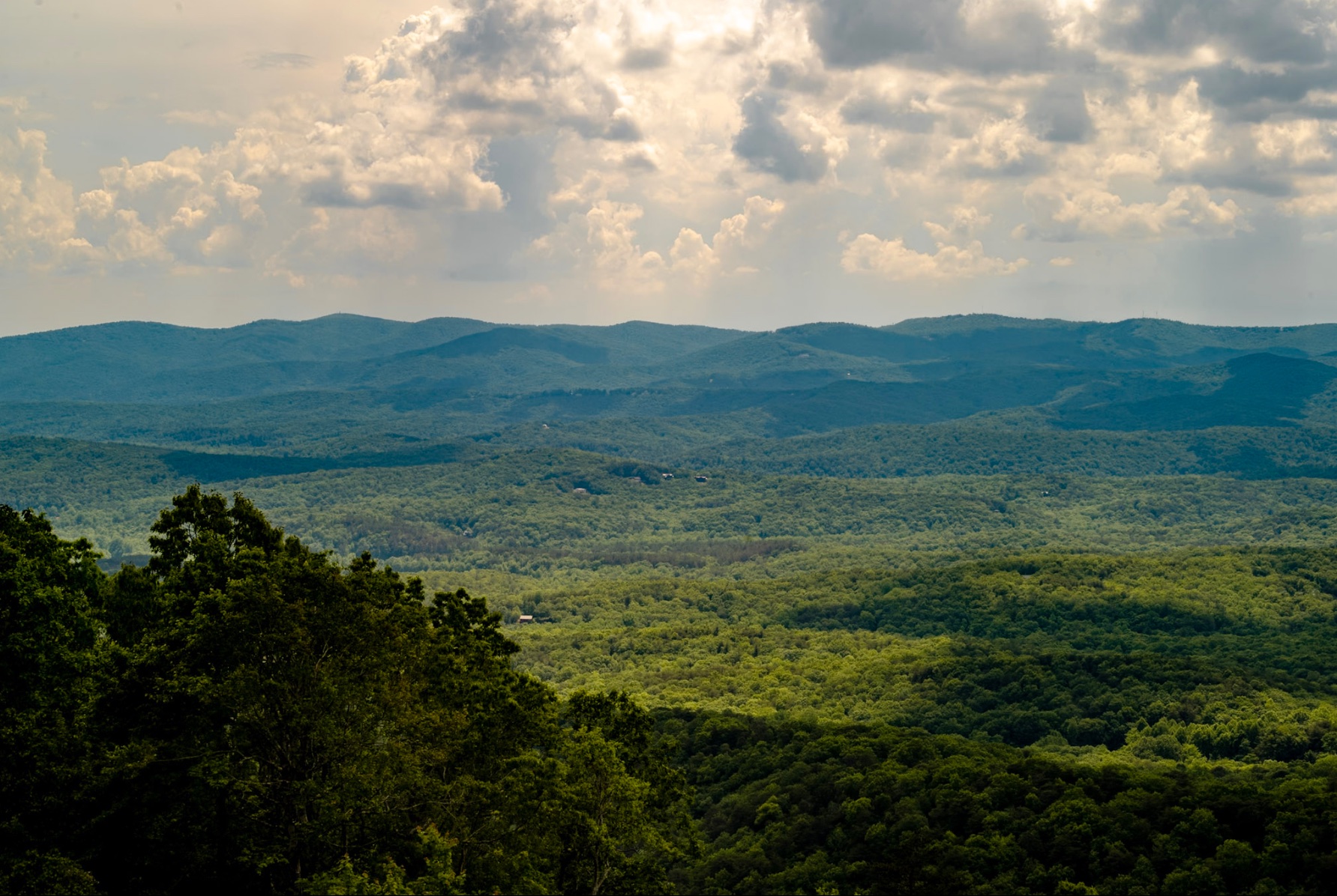 Blue Ridge mountain ridgelines viewed from North Georgia foothills
