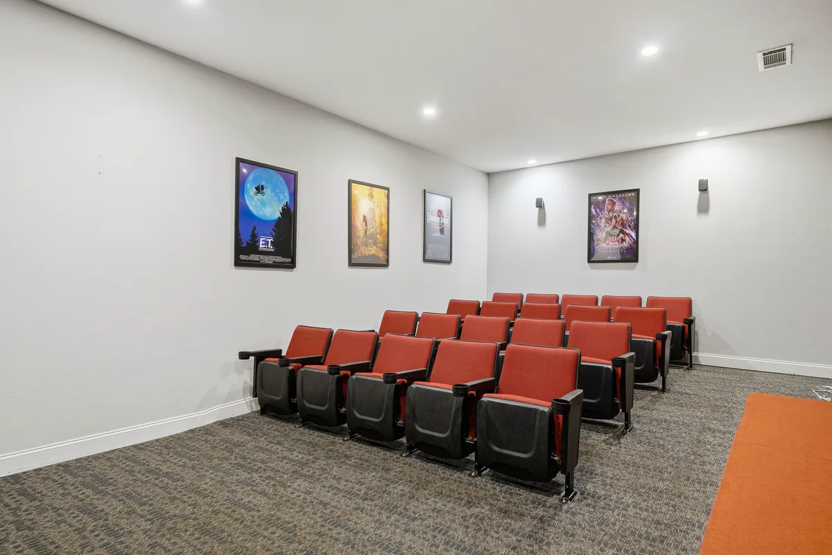Private movie theater inside the Apple Mountain clubhouse