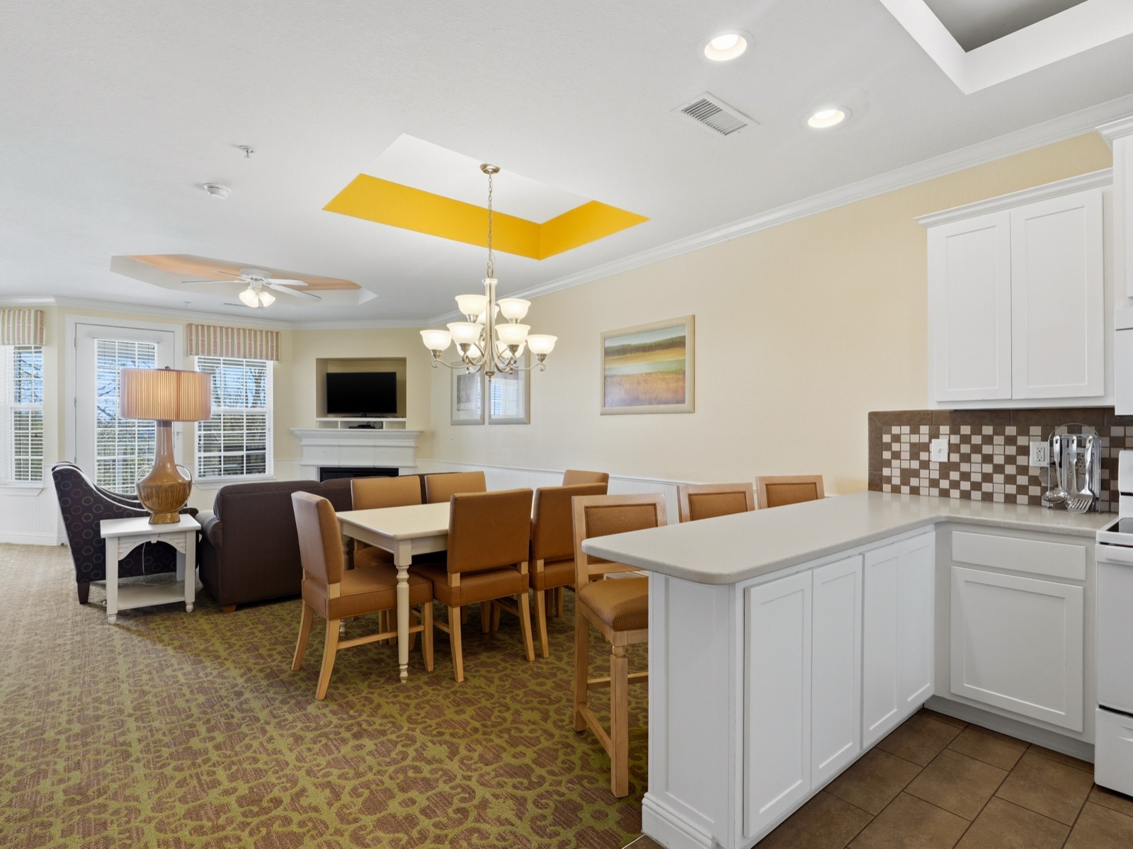 Presidential Penthouse open living dining and kitchen area